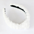 New Design White Ruffled Rolled Puffy Hair Boutique Headband Silk Knotted women headband bridal headbands